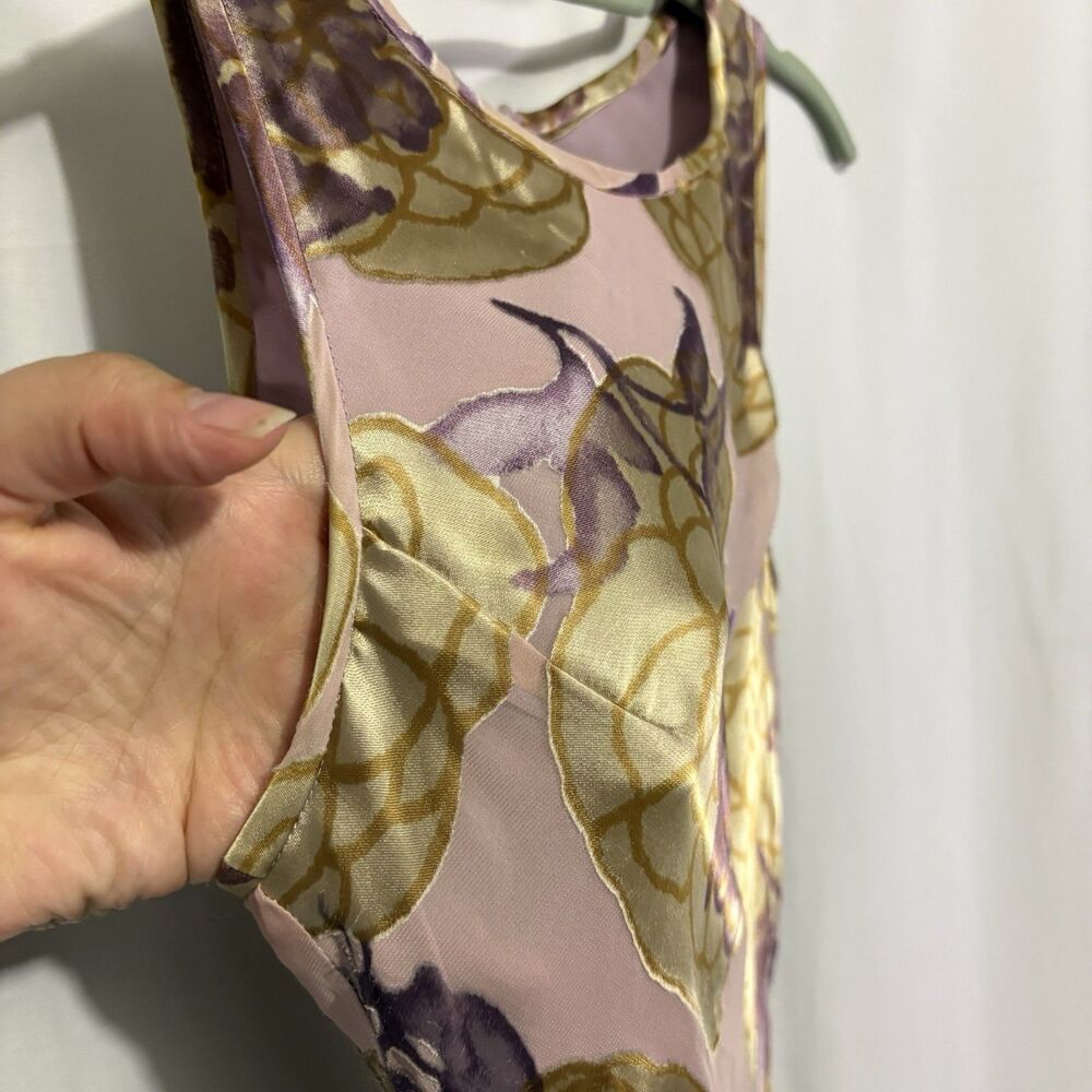 Vintage Y2K Andrea Polizzi Rex Lester Dress 4 Velvet Burnout Floral Midi Fairy - Picture 3 of 9